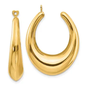 14K Gold Polished Hollow Hoop Earring Jackets for Women  Elegant Creole Style