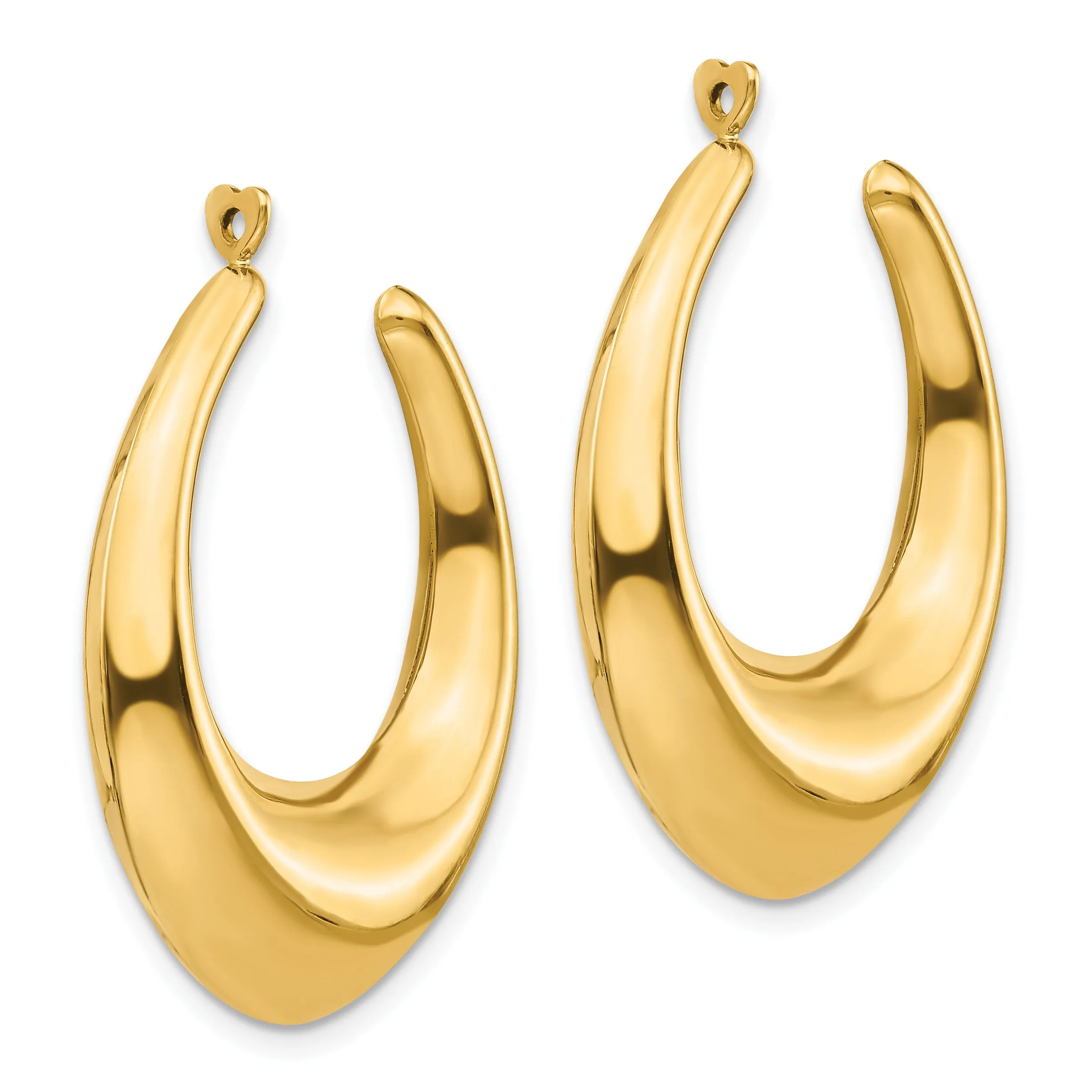14K Gold Polished Hollow Hoop Earring Jackets for Women  Elegant Creole Style