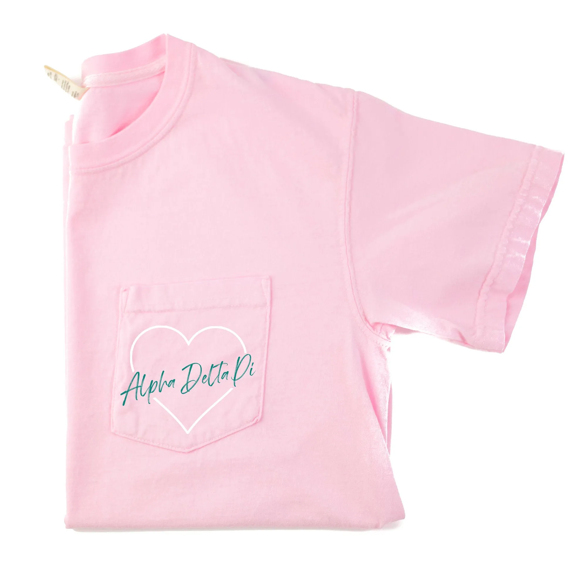 Alpha Delta Pi Heart Pocket T-Shirt - Blossom