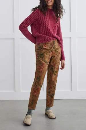 Audrey Printed Girlfriend Tapered Ankle