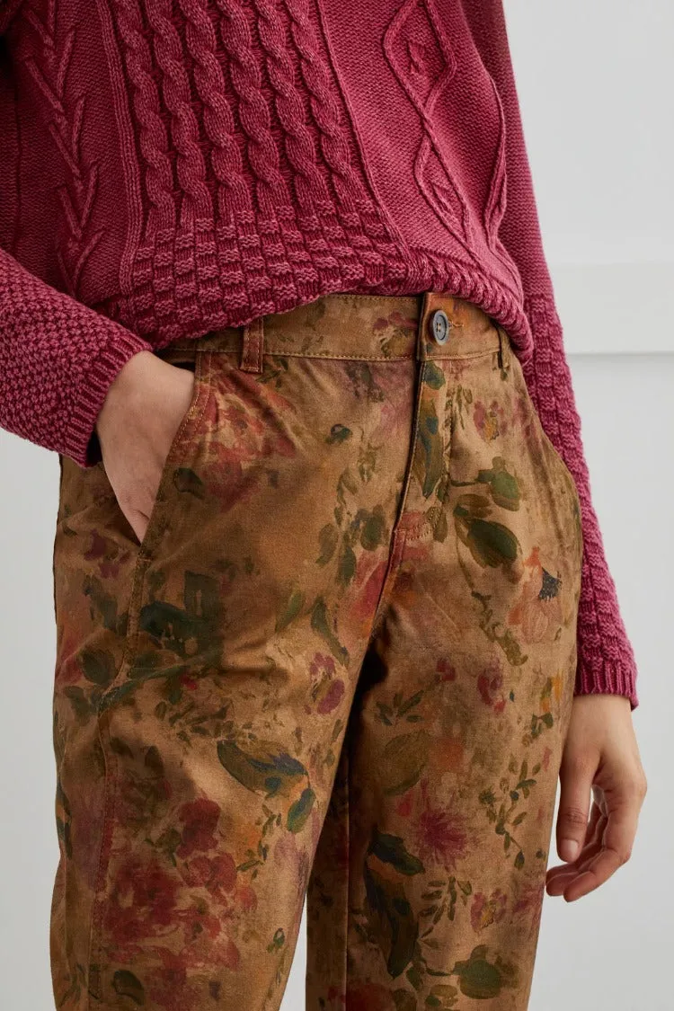 Audrey Printed Girlfriend Tapered Ankle