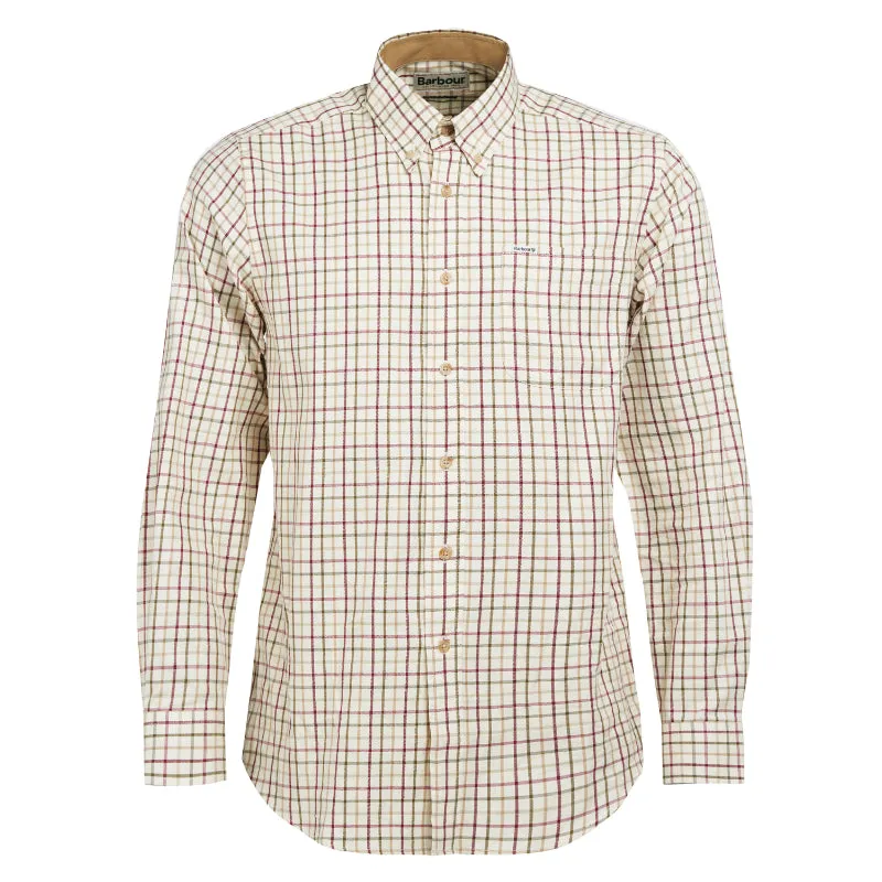 Barbour Sporting Tattersall Mens Shirt - Red / Khaki