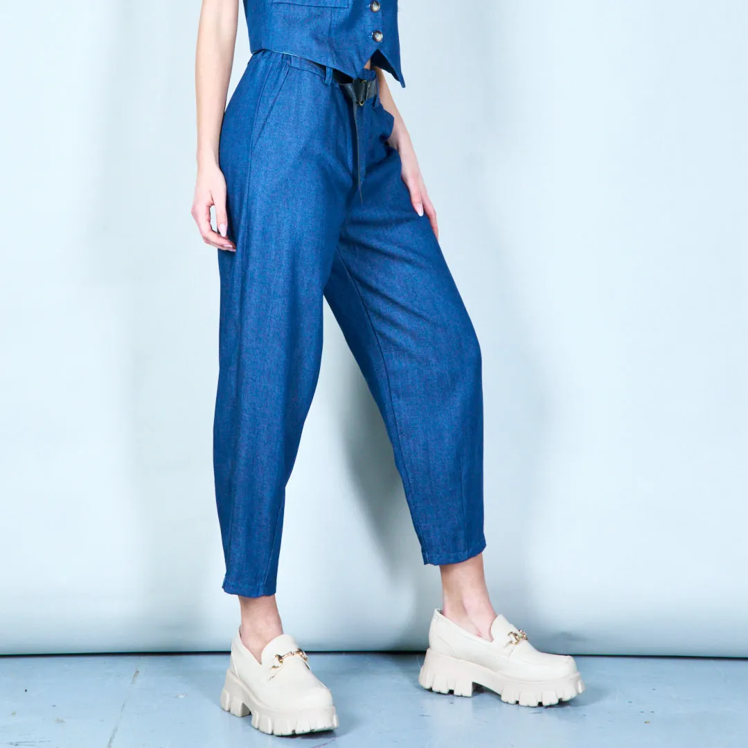 Belted high-waisted trousers wholesale