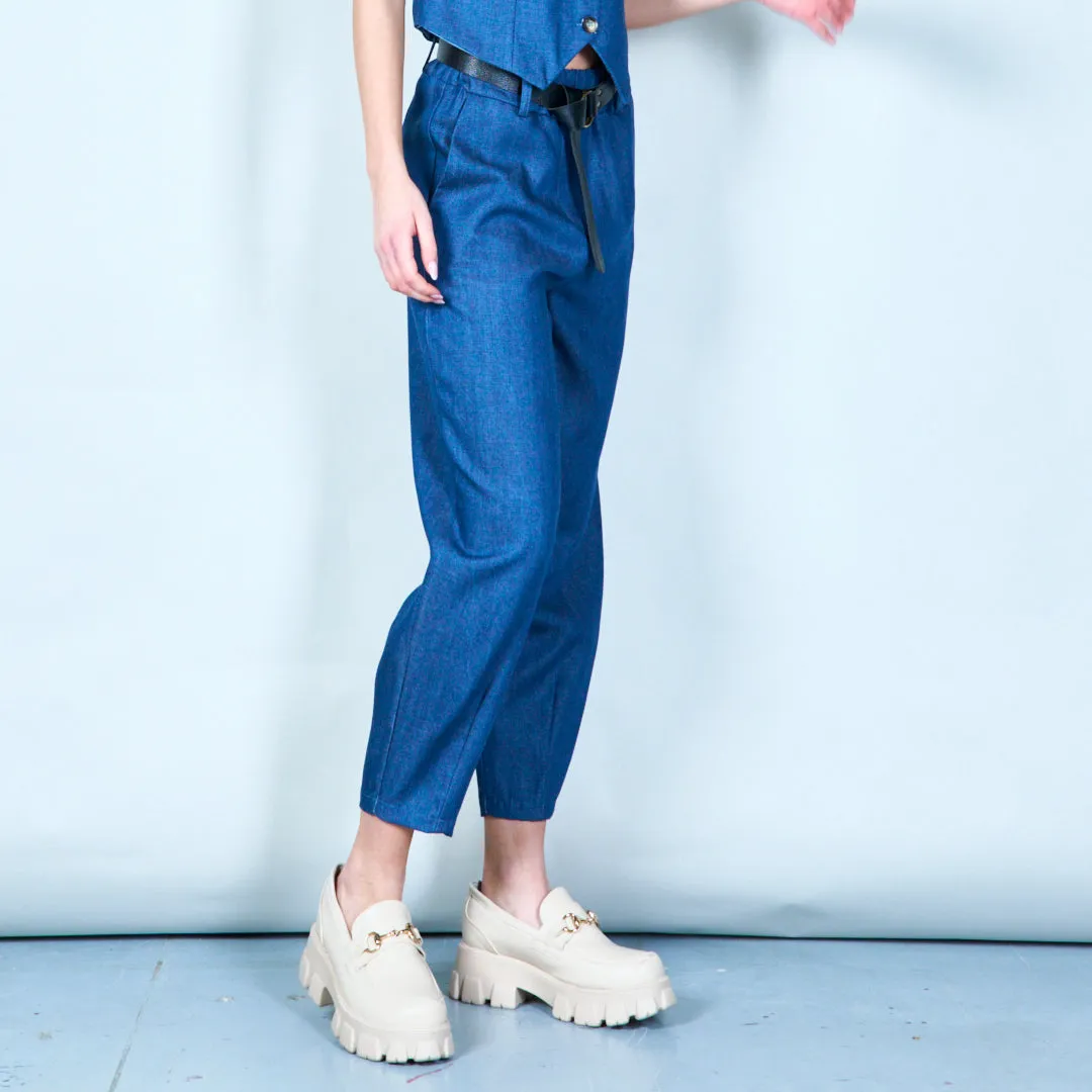 Belted high-waisted trousers wholesale