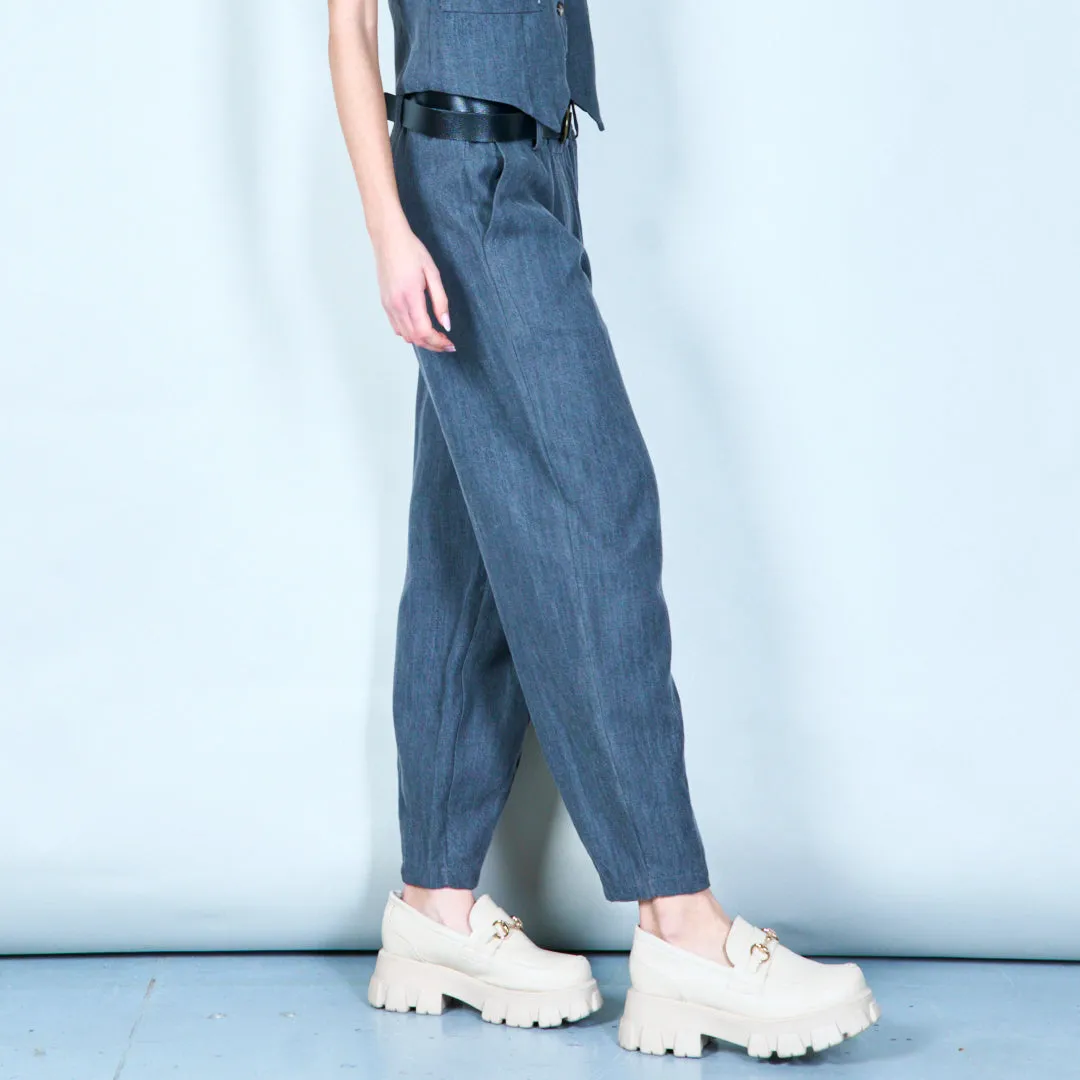 Belted high-waisted trousers wholesale