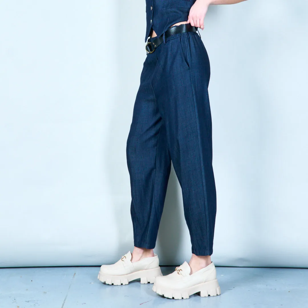 Belted high-waisted trousers wholesale