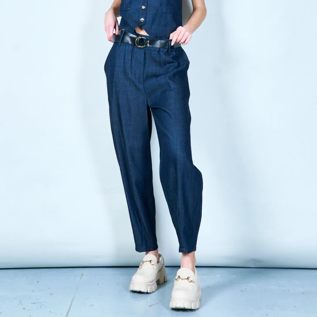 Belted high-waisted trousers wholesale