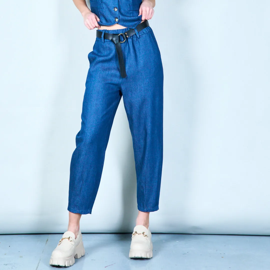 Belted high-waisted trousers wholesale