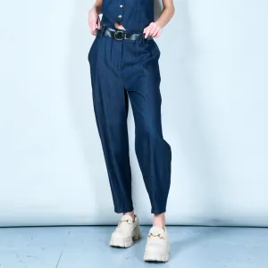 Belted high-waisted trousers wholesale