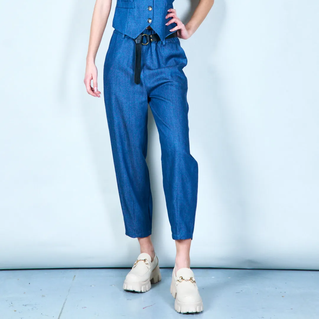 Belted high-waisted trousers wholesale