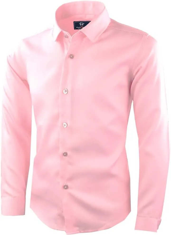 Black n Bianco Boys' Signature Sateen Long Sleeve Dress Shirt