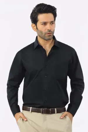 Black Textured Formal Shirt