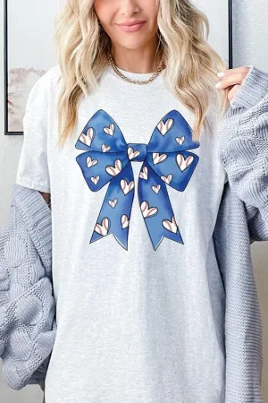 Blue Bow Baseball Graphic Heavy Cotton Tee