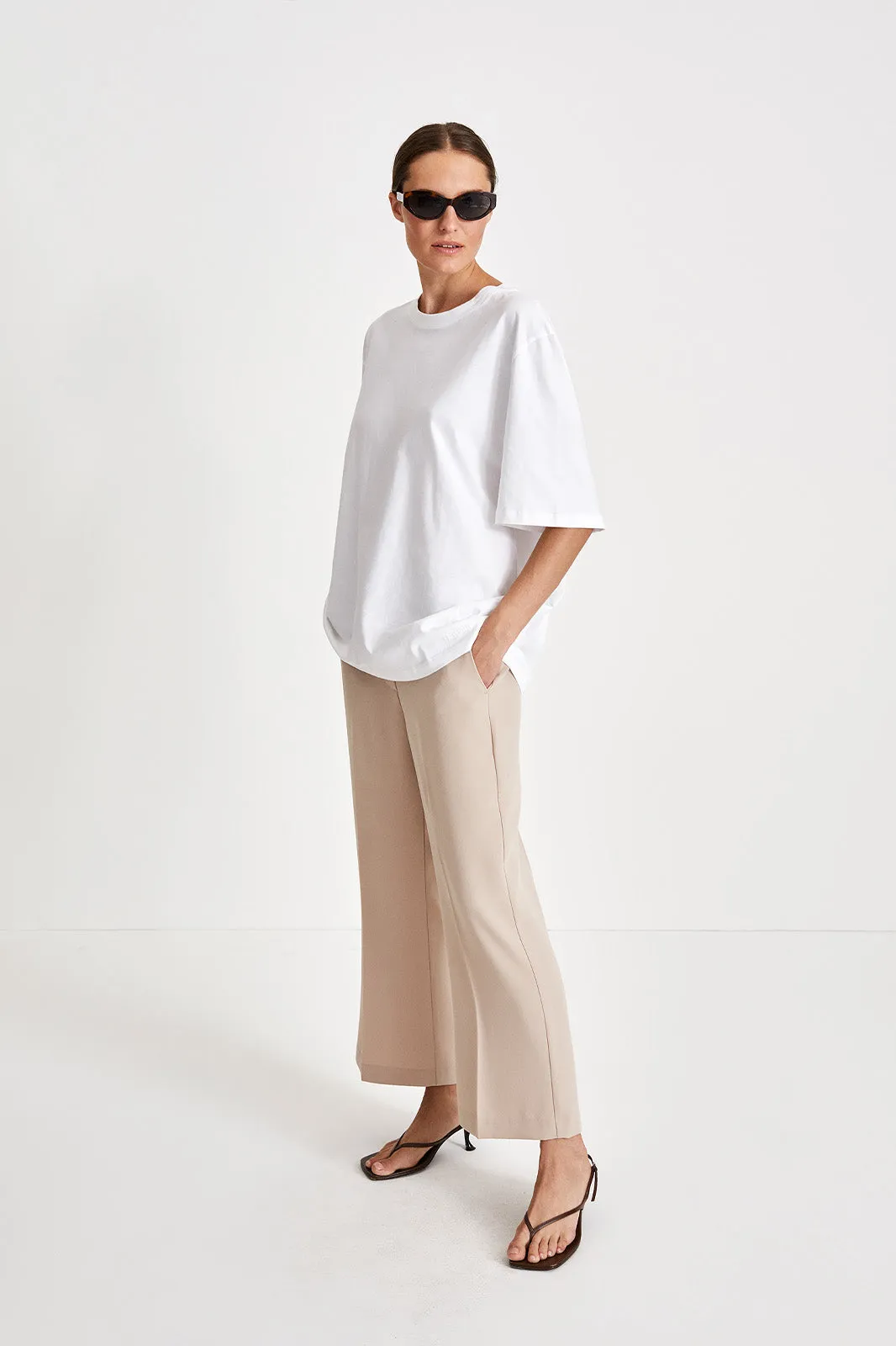 BONITA TROUSERS CROPPED - CREAM