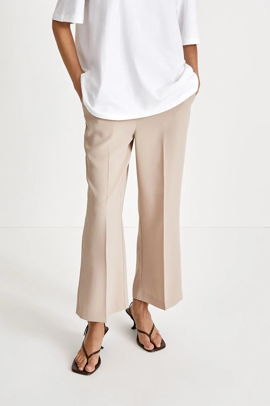 BONITA TROUSERS CROPPED - CREAM