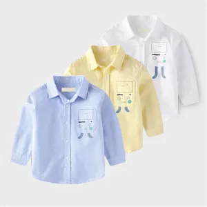 Boys Cartoon Robot Long-sleeved Shirts Wholesale