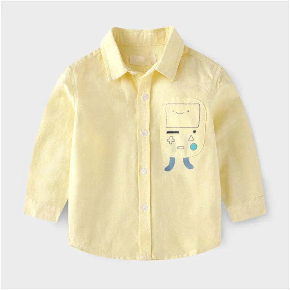 Boys Cartoon Robot Long-sleeved Shirts Wholesale