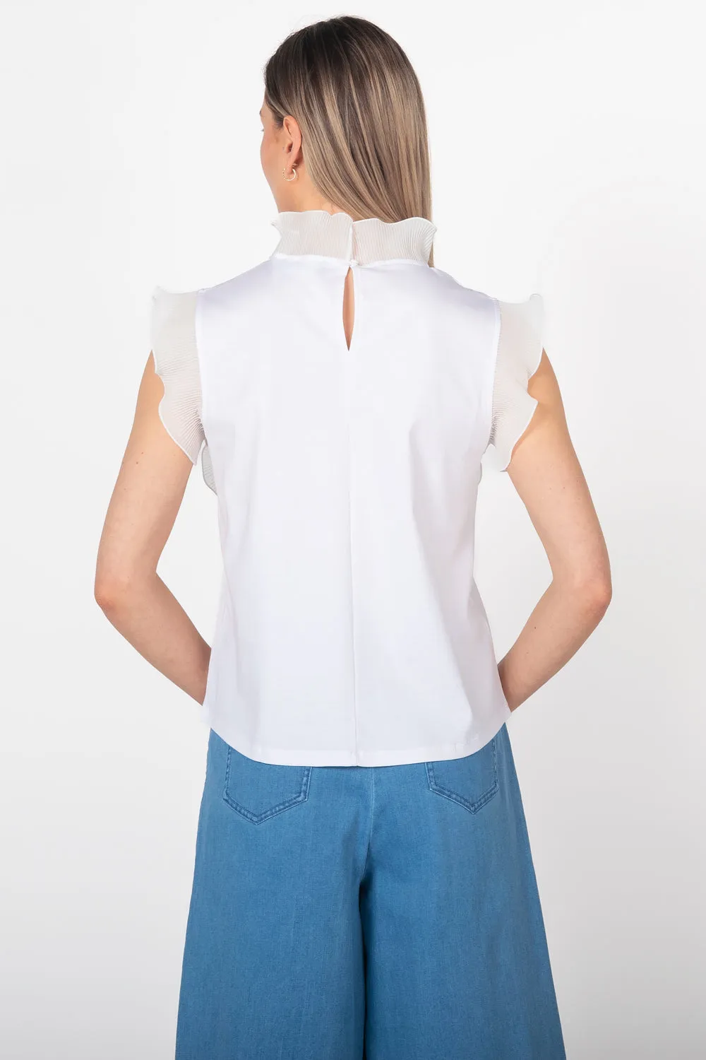 BYLYSE Ruffle Neck Tank