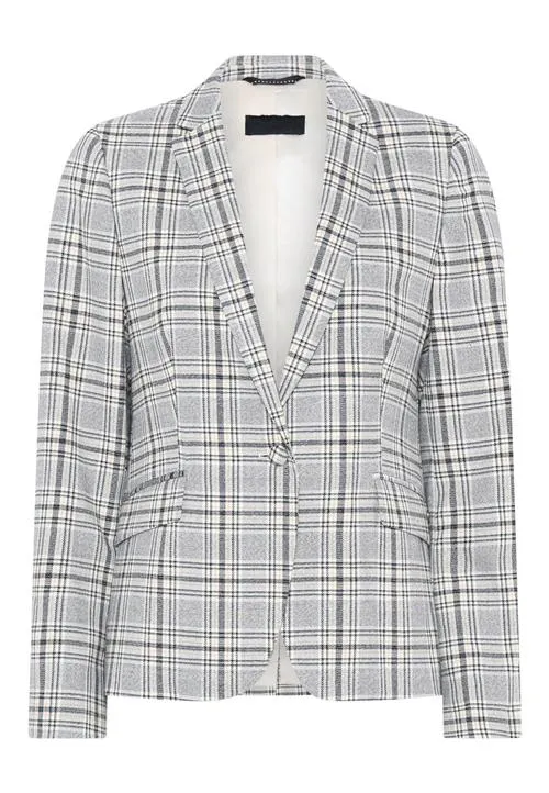 Check Print Single Breasted Blazer