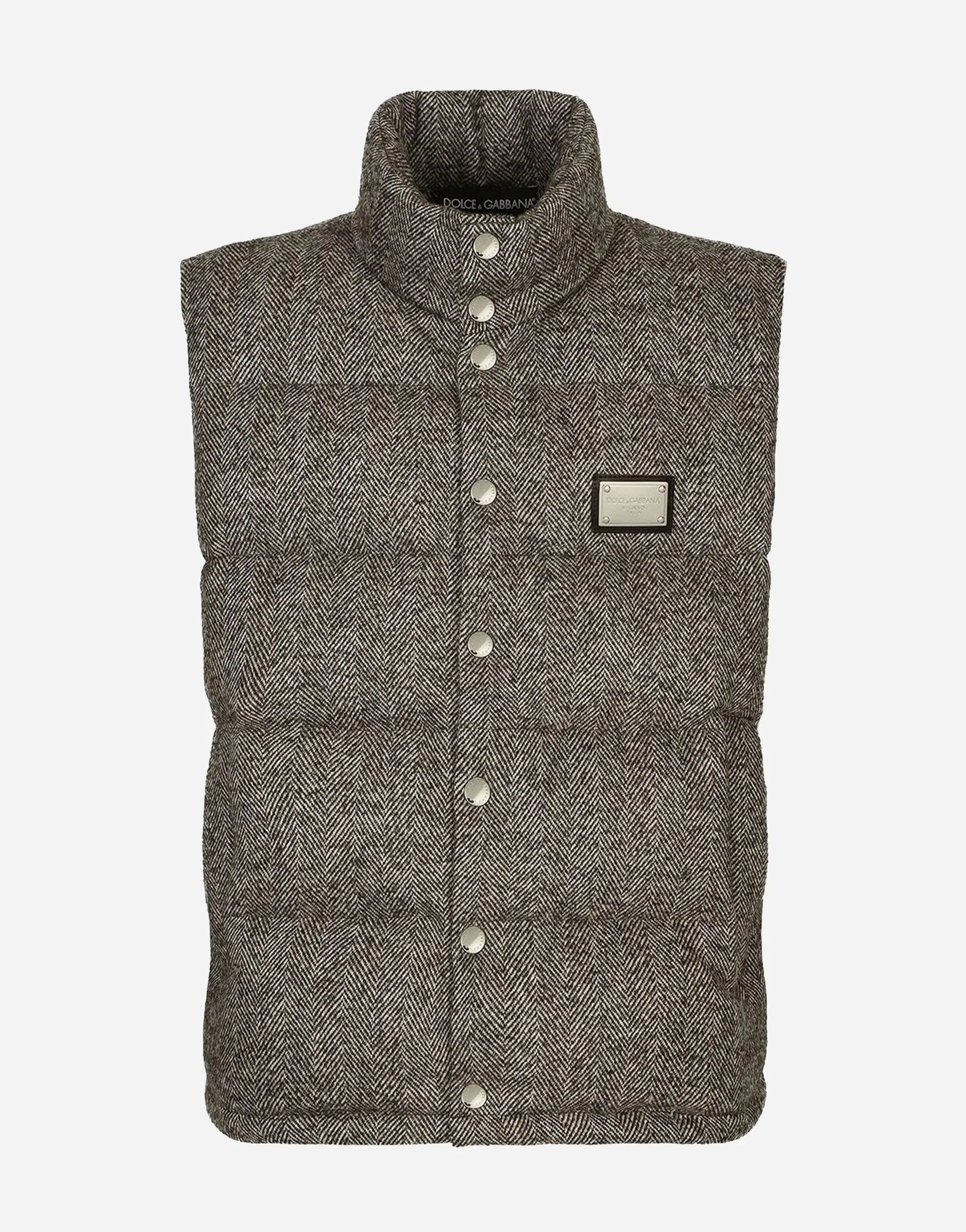 Chevron-Knit Padded Gilet