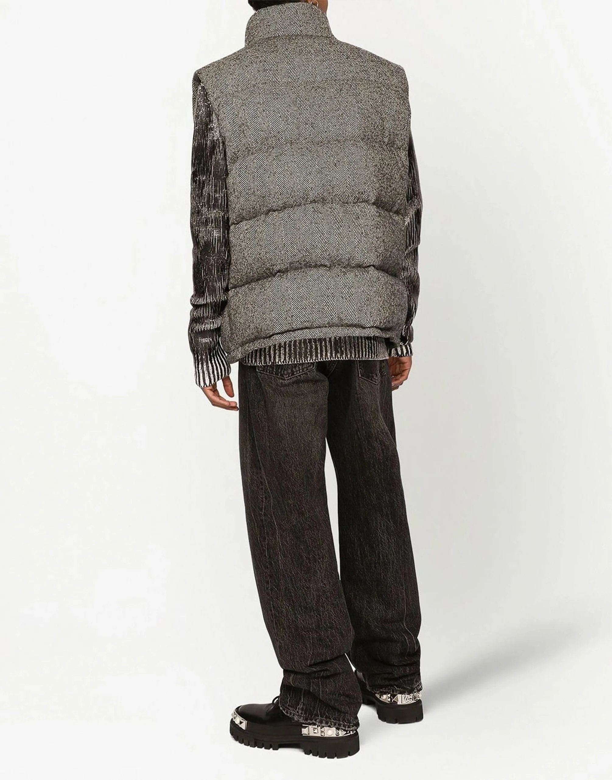 Chevron-Knit Padded Gilet