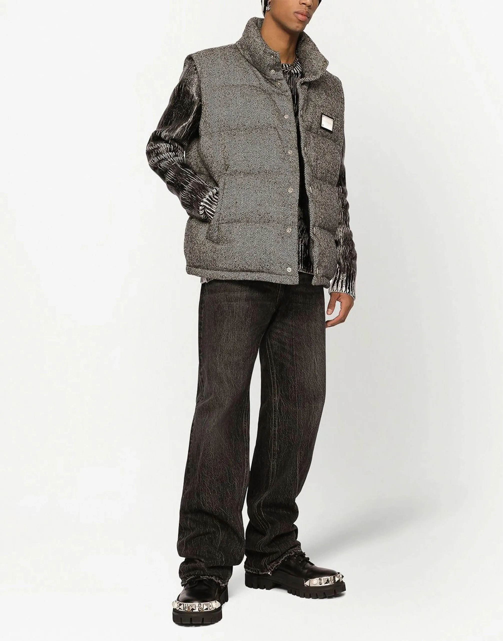 Chevron-Knit Padded Gilet