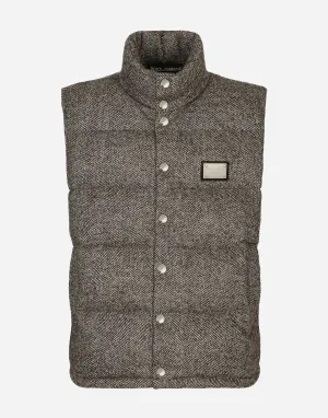Chevron-Knit Padded Gilet