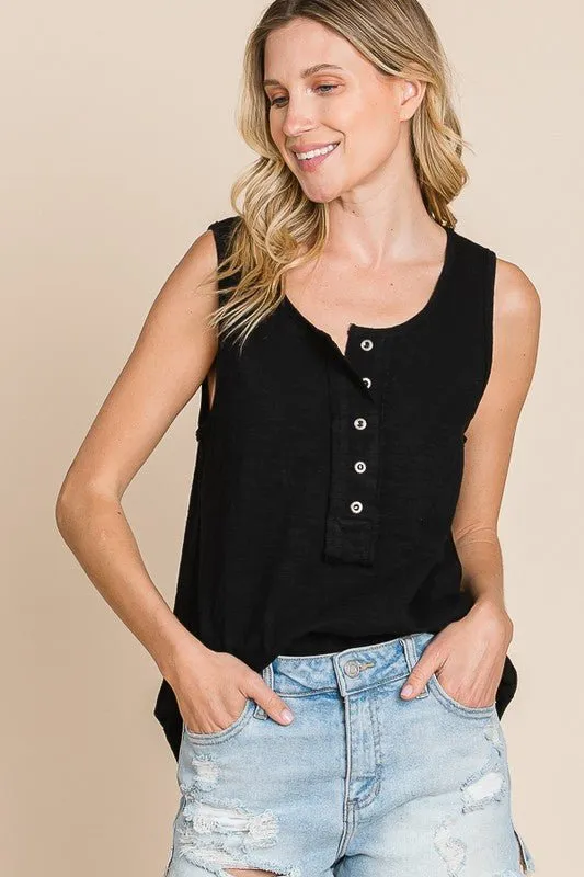 Classic Henley Tank MORE COLORS!