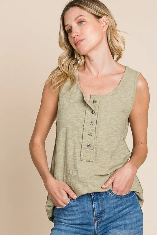 Classic Henley Tank MORE COLORS!
