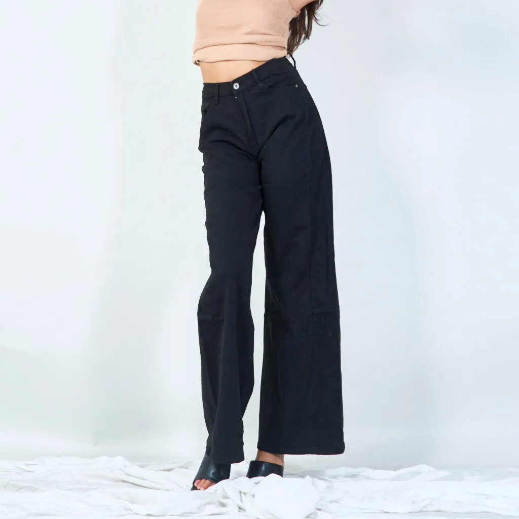 Classic wide leg trousers with front button wholesale