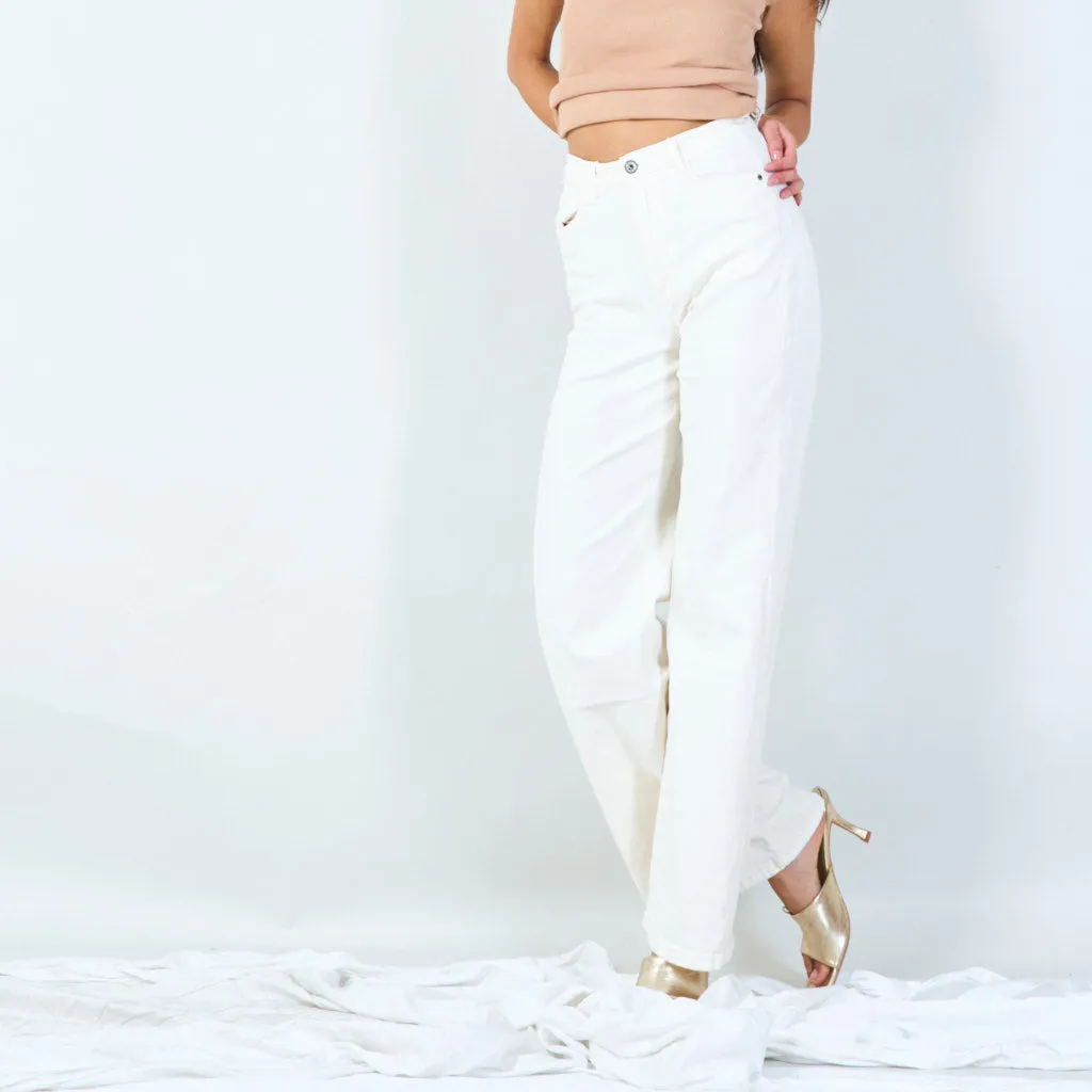 Classic wide leg trousers with front button wholesale