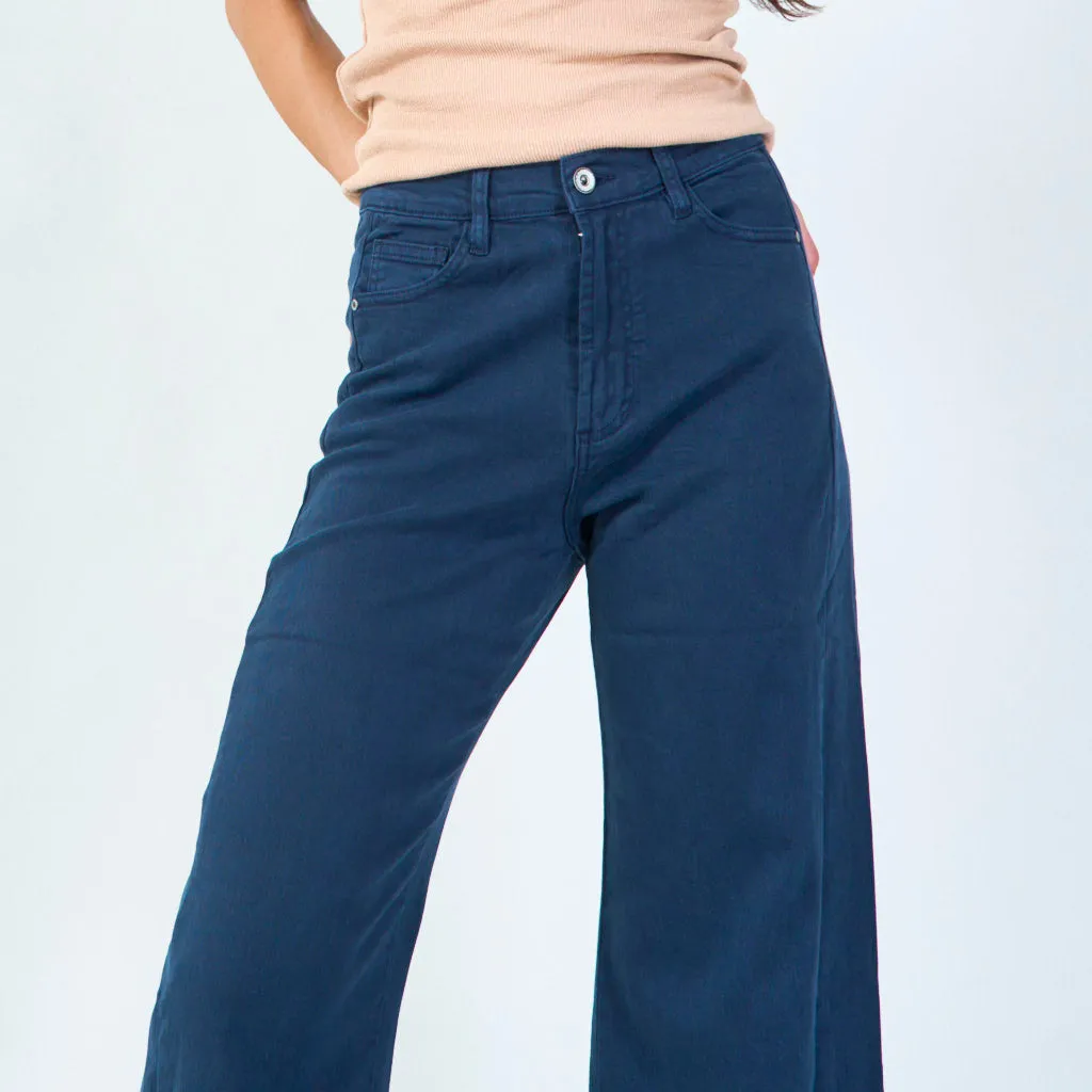 Classic wide leg trousers with front button wholesale