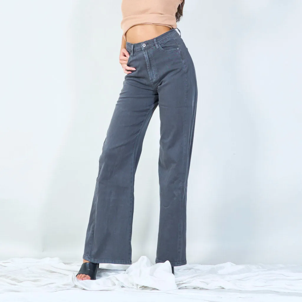 Classic wide leg trousers with front button wholesale