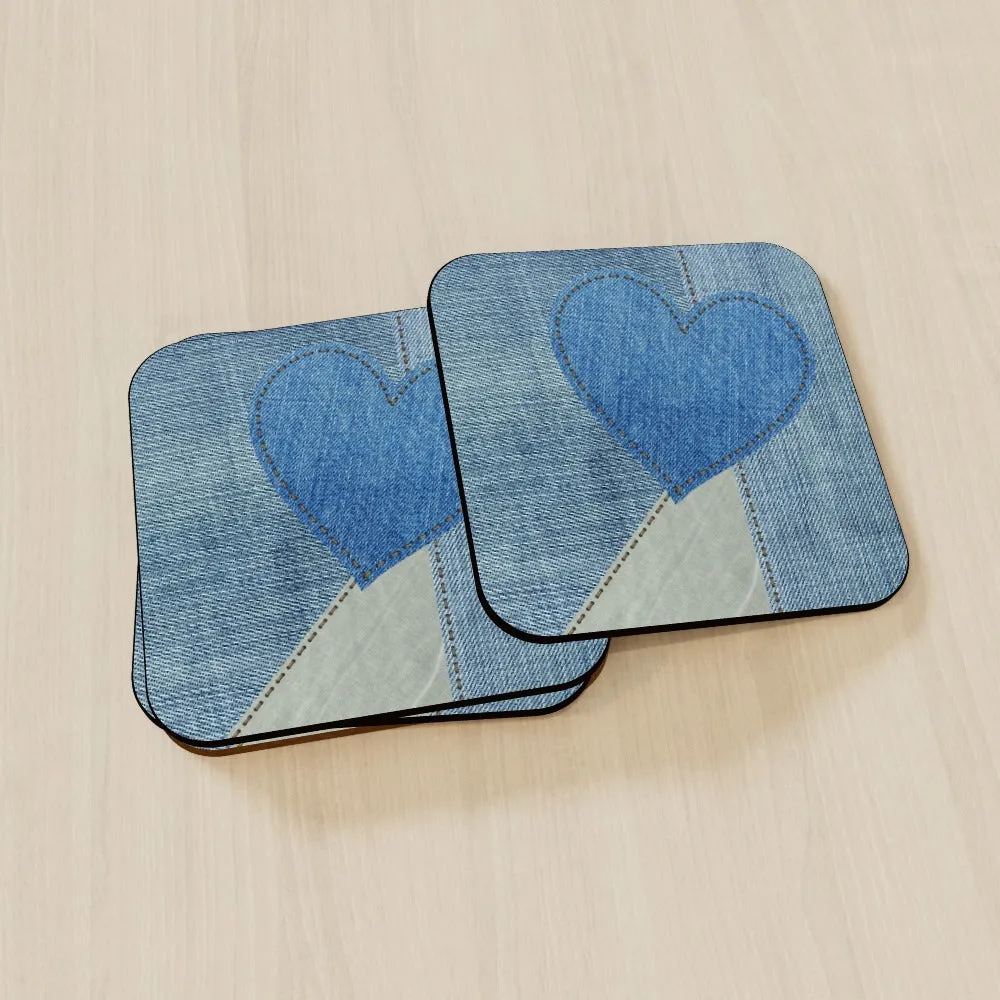 Coasters - Denim Heart