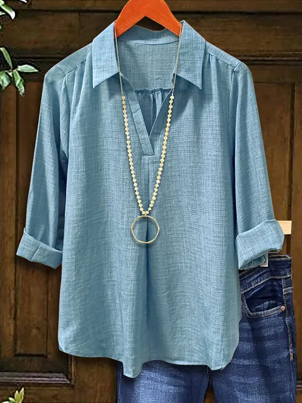 Cozy Lapel Loose Blouse