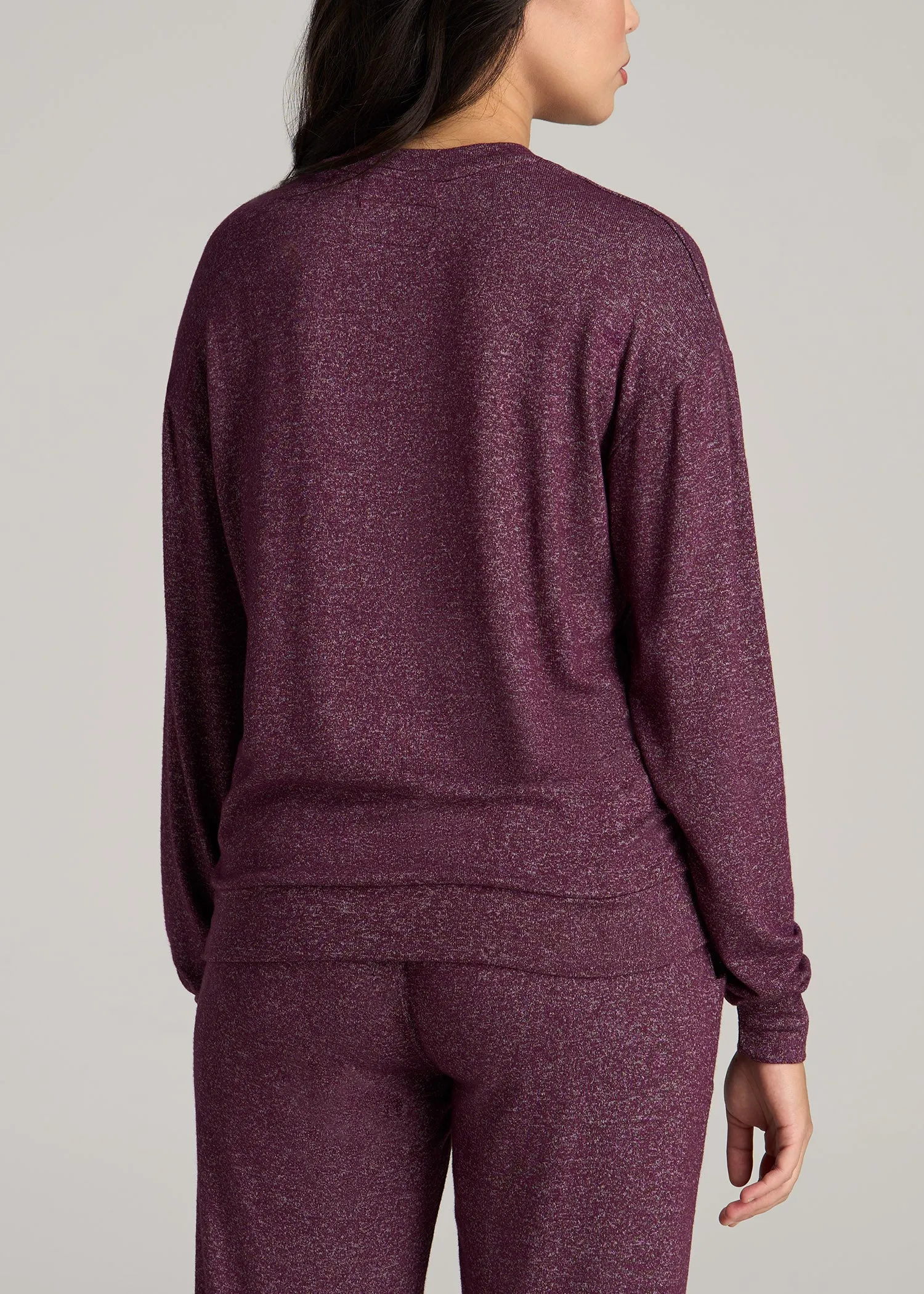Cozy Lounge Crewneck in Beetroot Mix - Tall Women's Shirts