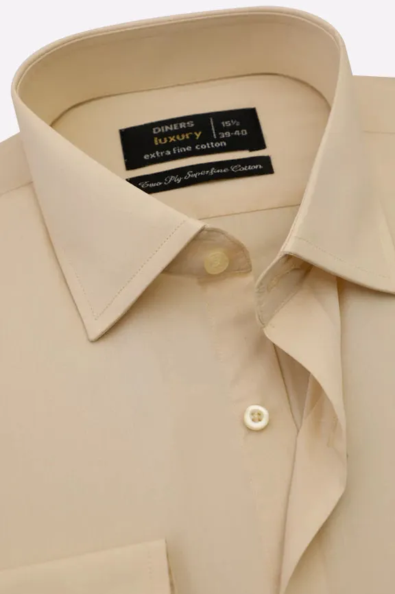 Cream Plain Formal Shirt