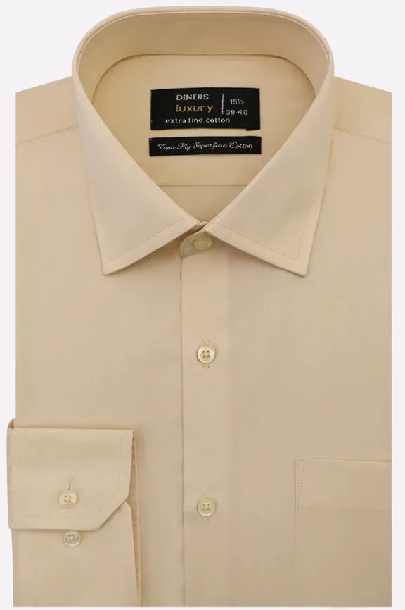 Cream Plain Formal Shirt