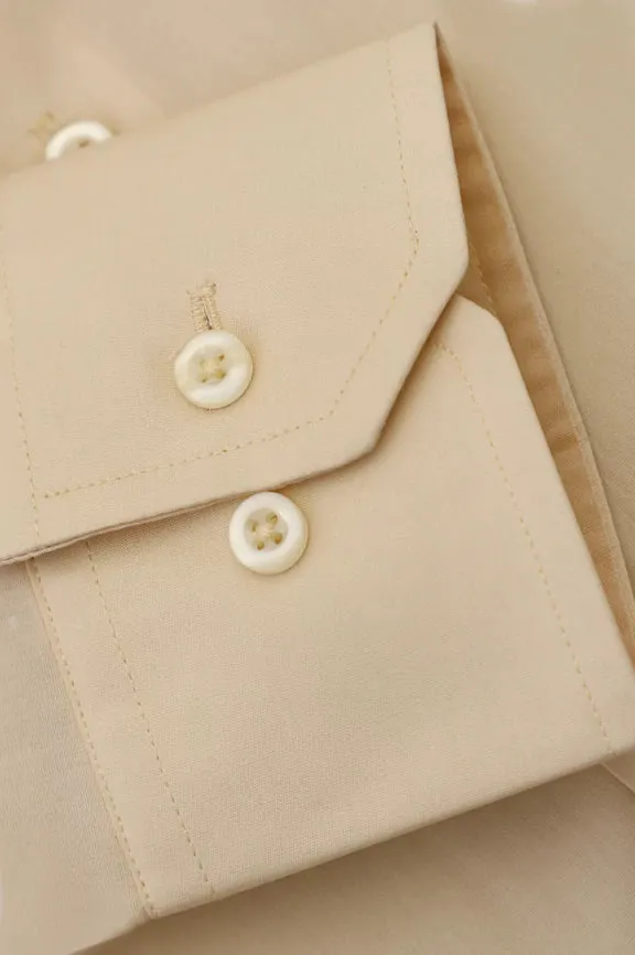 Cream Plain Formal Shirt