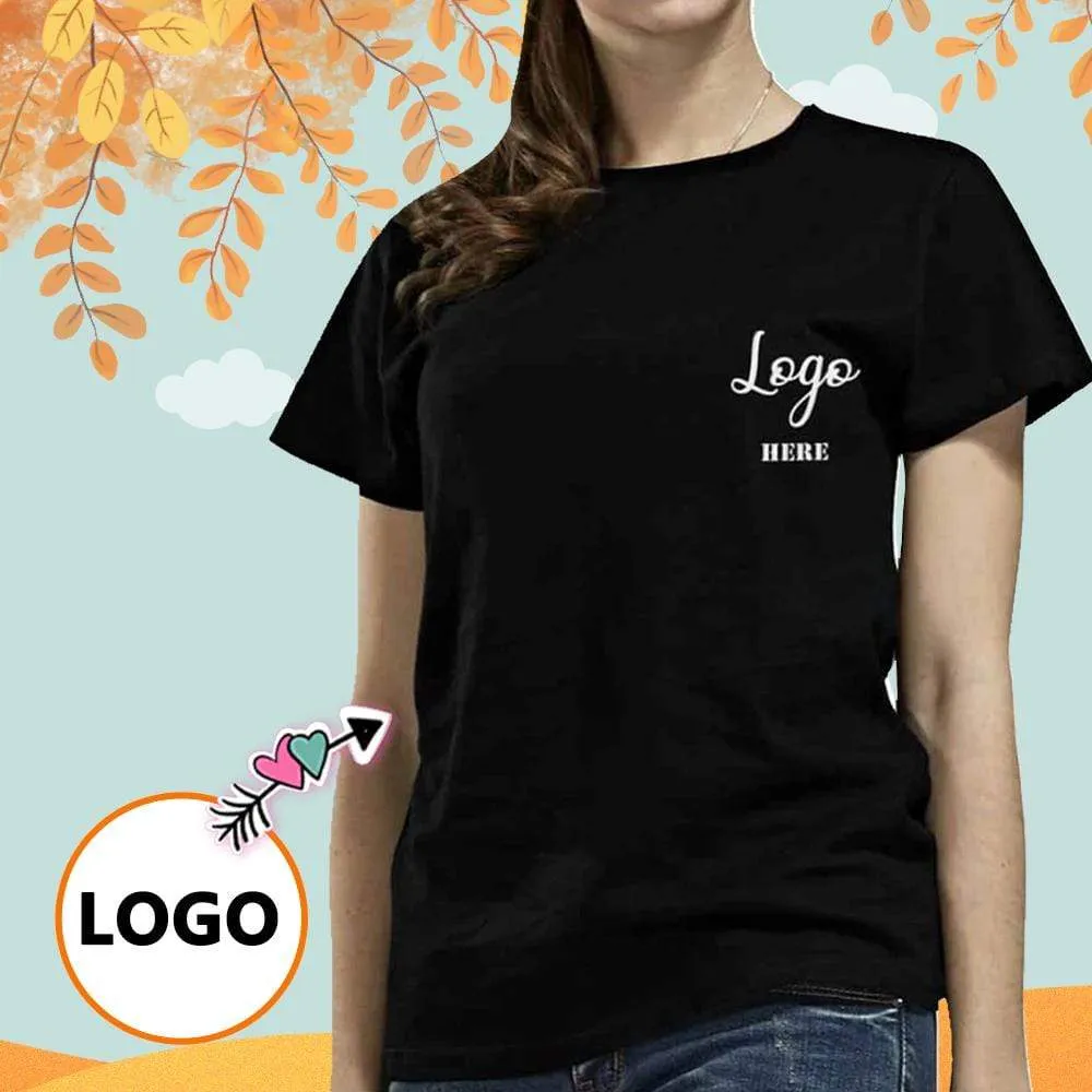 Custom Logo Women's All Over Print T-shirt Design Tee with Picture&Face&Name For Girlfriend