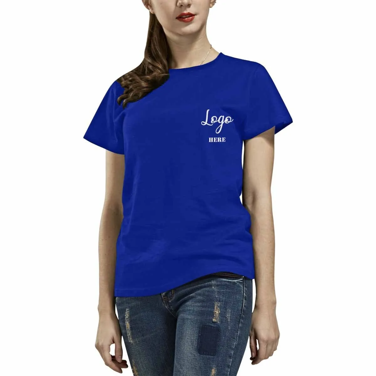 Custom Logo Women's All Over Print T-shirt Design Tee with Picture&Face&Name For Girlfriend