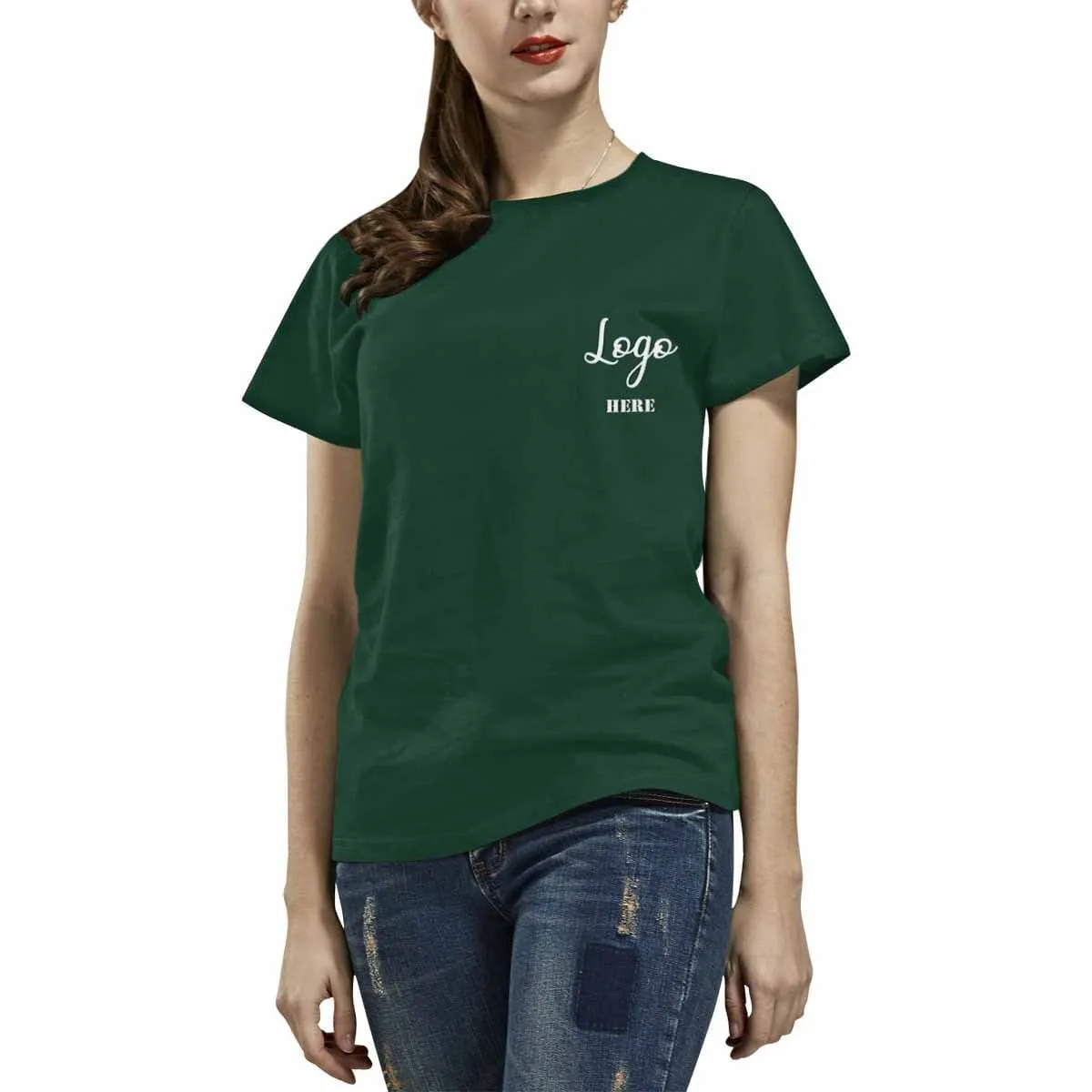 Custom Logo Women's All Over Print T-shirt Design Tee with Picture&Face&Name For Girlfriend
