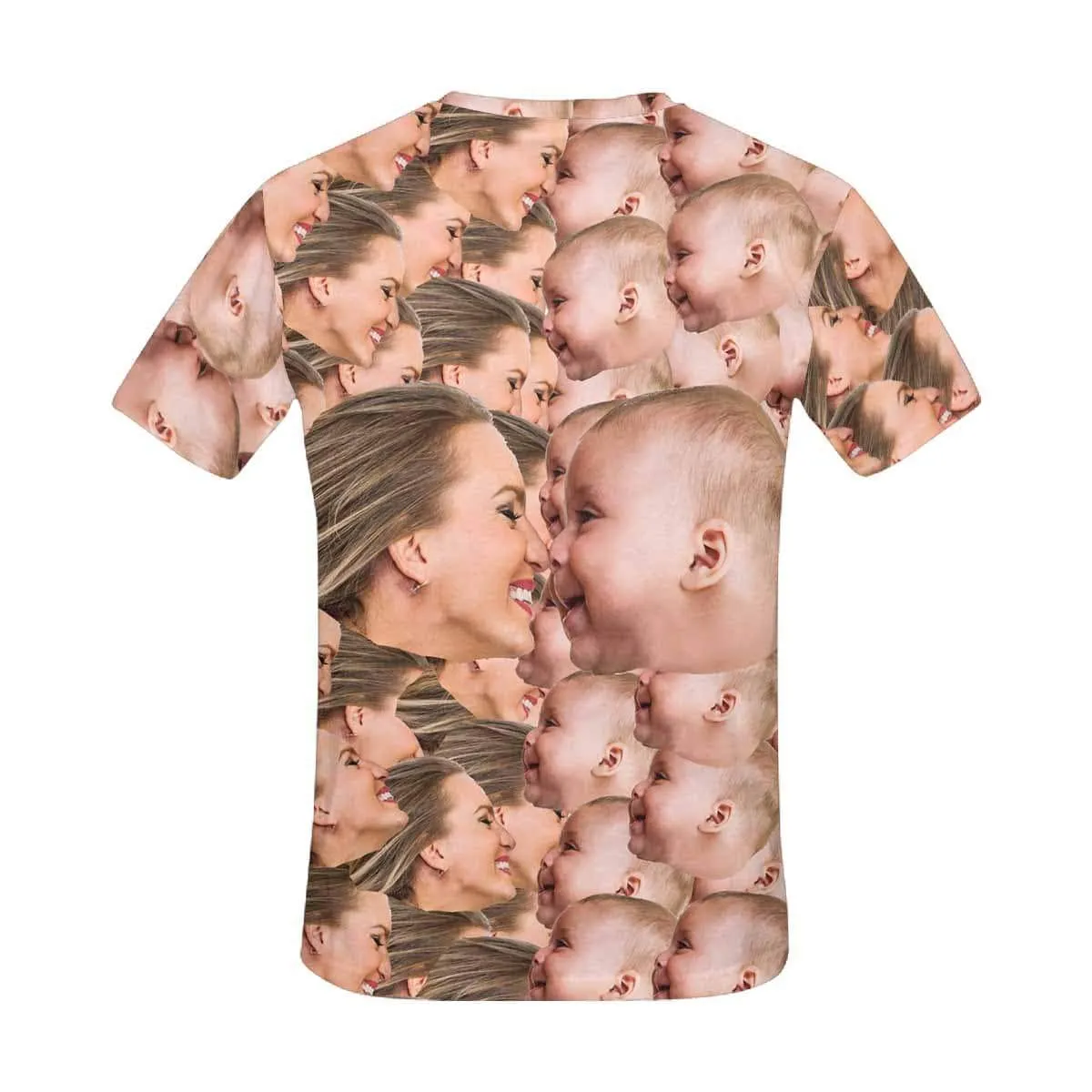 Custom Mother&Son Face Shirt Women's All Over Print T-shirt Gift for Mother's Day