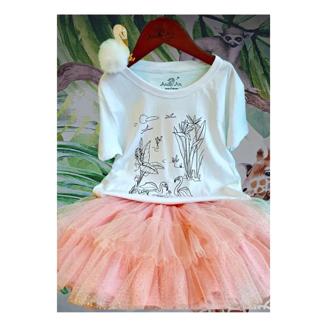 Dancing Flamingos - DIY Color-it-ful T-shirts