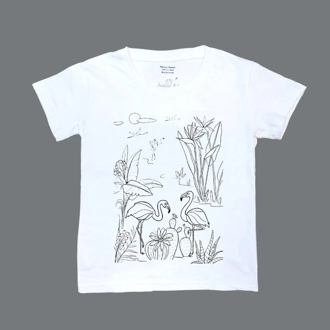Dancing Flamingos - DIY Color-it-ful T-shirts