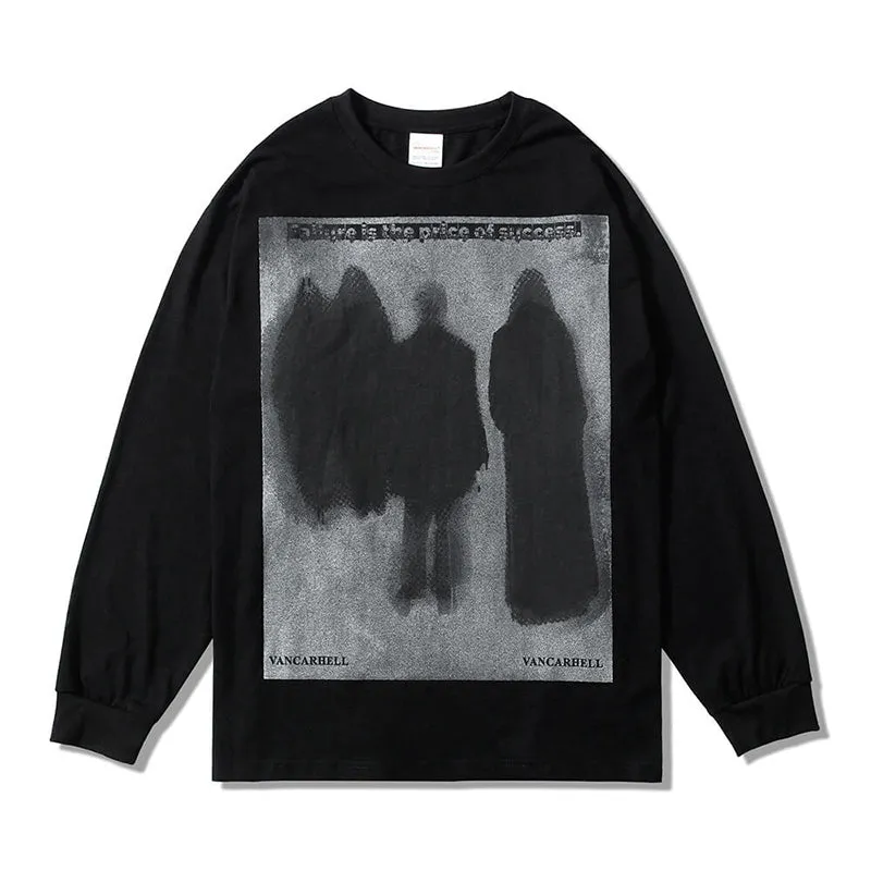 Dark Ghost Silhouette Print Sweatshirt