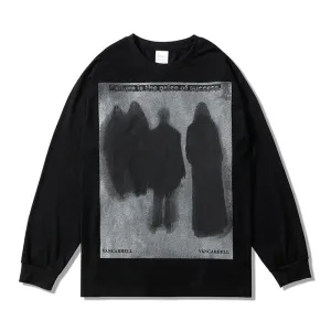 Dark Ghost Silhouette Print Sweatshirt