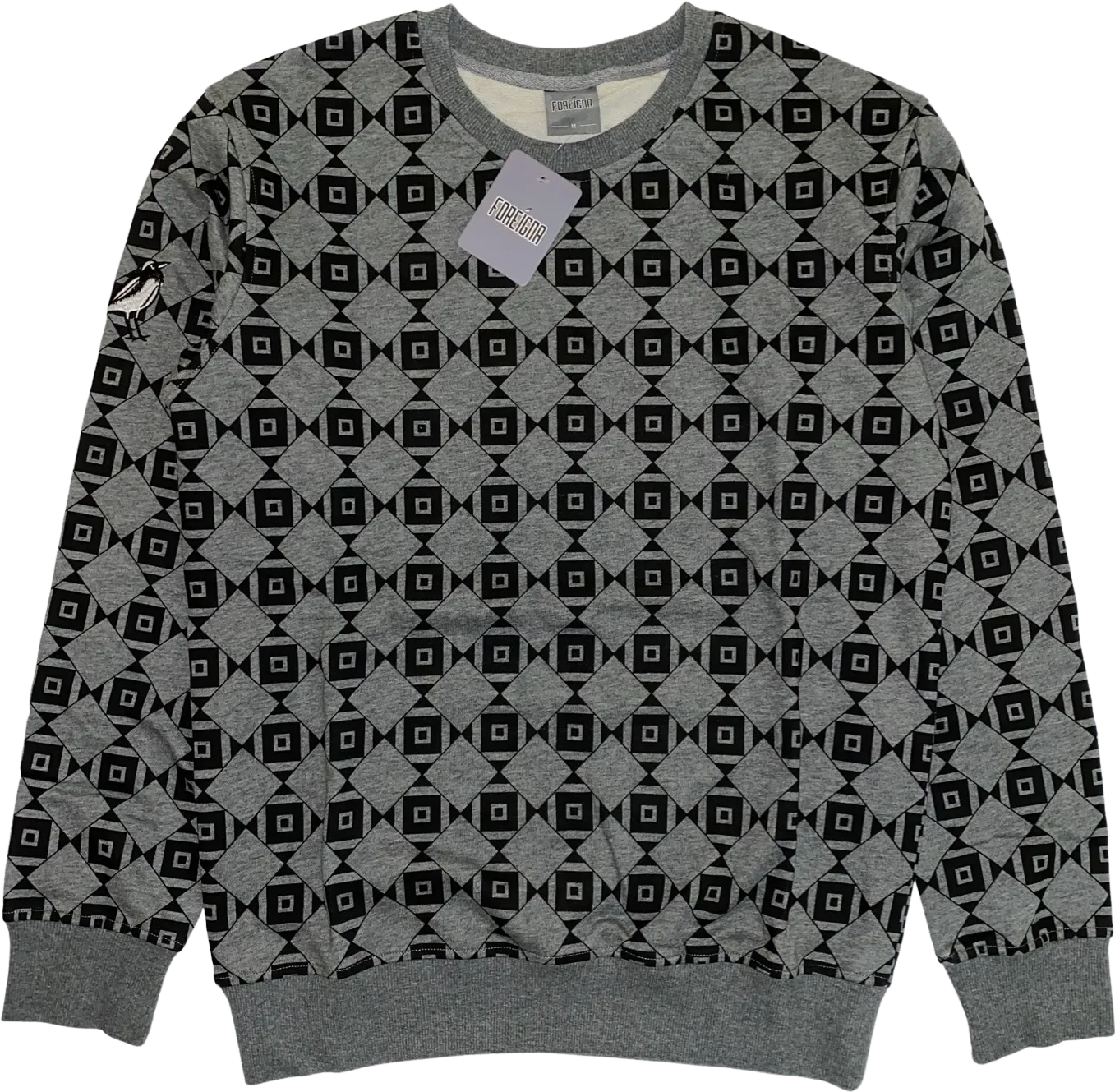 Diamond-Eye Geometric Sweatshirts - Grey/Black