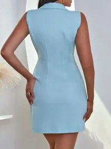 Double Breasted Sleeveless Blazer