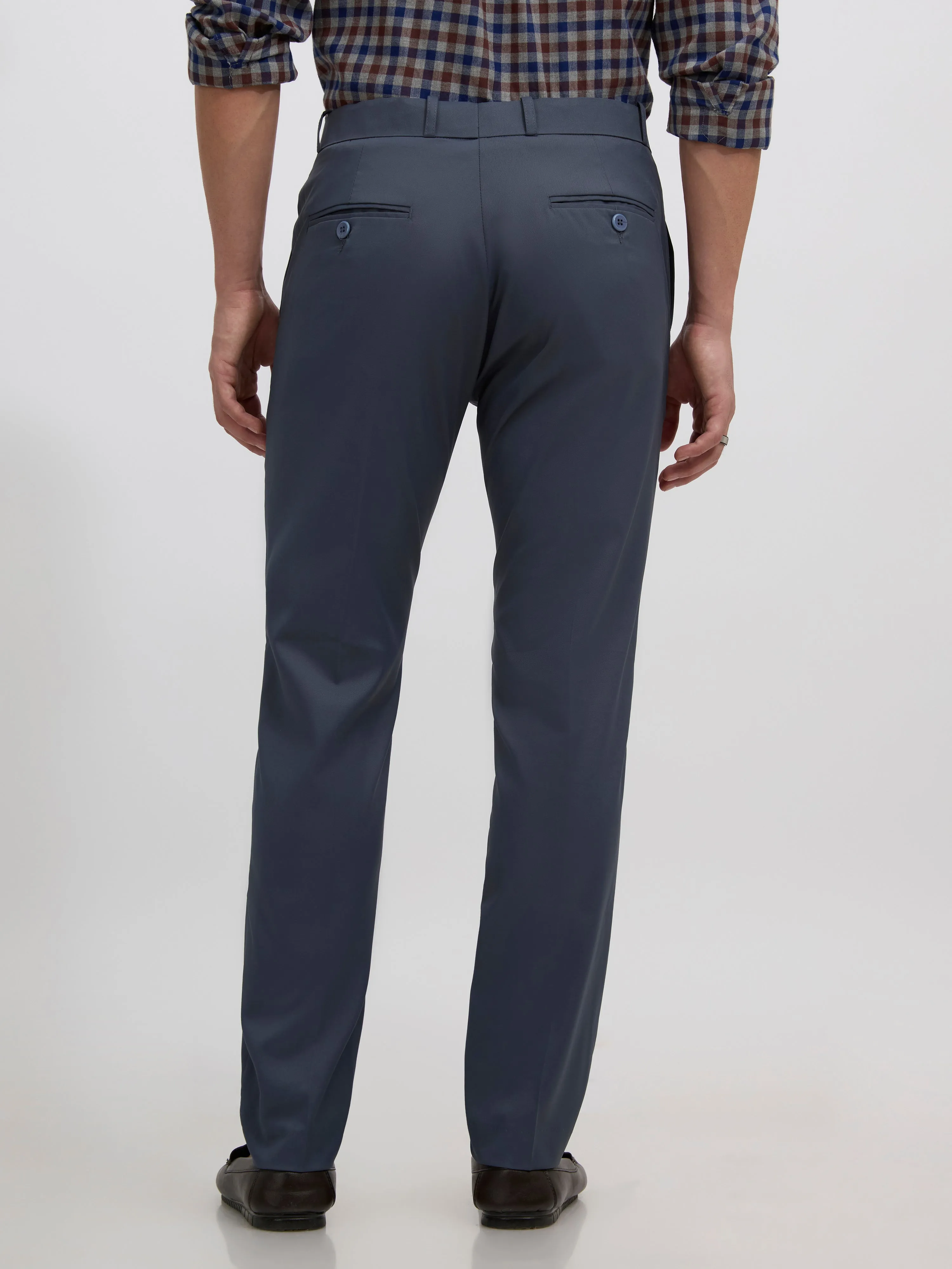 Falcon - Skinny fit Formal Pant - Cement Blue